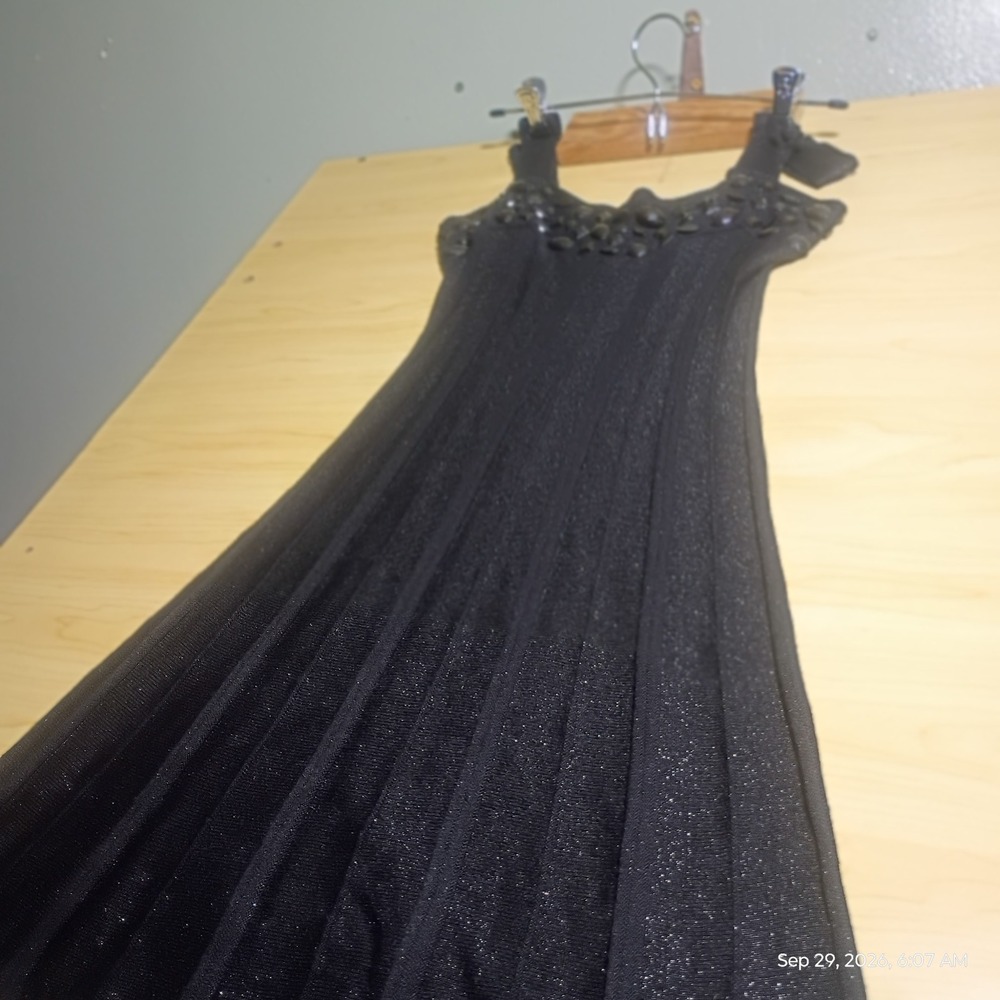 Arden B Cocktail Dress Women S Black Lurex Ribbed Knit Embellished Mini